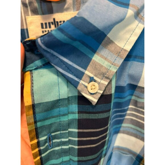 Urban Pipeline Shirt Men's XXL Tartan Plaid Max Flex Button Up Short Sleeve NWT - Picture 5 of 6